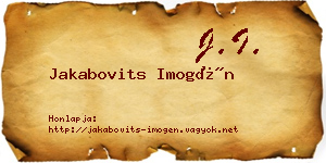 Jakabovits Imogén névjegykártya